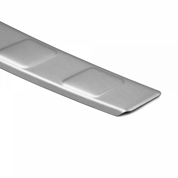 Stainless Steel Rear Bumper Protector Compatible With Volkswagen ID.3 09.2020-> Rearguard, Tailored Fit Bumper Guard,  Loading Edge Protector- Colour Brushed Stainless Steel