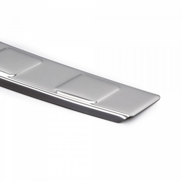 Stainless Steel Rear Bumper Protector Compatible With Volkswagen ID.3 09.2020-> Rearguard, Tailored Fit Bumper Guard,  Loading Edge Protector- Colour Polished Stainless Steel (Chrome)