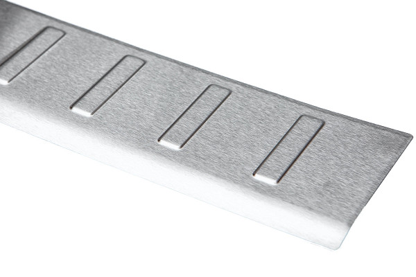 Stainless Steel Rear Bumper Protector Compatible With Volkswagen T5 Multivan, Transporter, California, Caravelle 04.2003-05.2015 Rearguard, Tailored Fit Bumper Guard,  Loading Edge Protector- Colour Brushed Stainless Steel