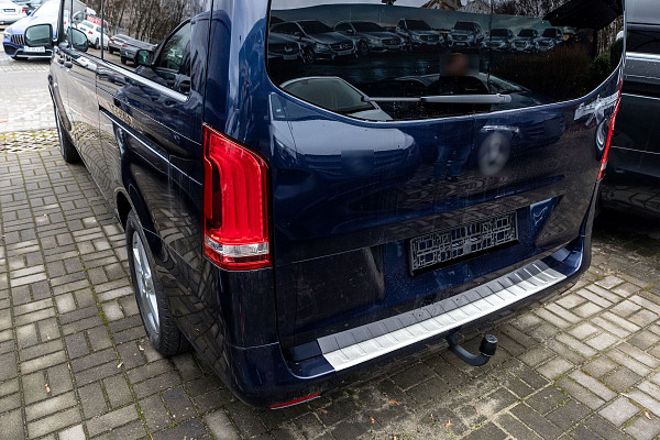 Stainless Steel Rear Bumper Protector Compatible With Mercedes Benz V Class & Vito 05.2014-> Rearguard, Tailored Fit Bumper Guard,  Loading Edge Protector- Colour Polished Stainless Steel (Chrome)