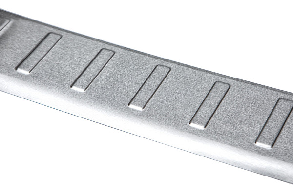Stainless Steel Rear Bumper Protector Compatible With Volkswagen T5 Multivan, Transporter, California, Caravelle 04.2003-05.2015 Rearguard, Tailored Fit Bumper Guard,  Loading Edge Protector- Colour Brushed Stainless Steel