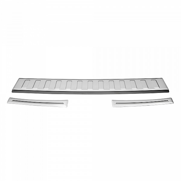 Stainless Steel Rear Bumper Protector Compatible With Kia Stonic 09.2017-> Rearguard, Tailored Fit Bumper Guard,  Loading Edge Protector- Colour Polished Stainless Steel (Chrome)