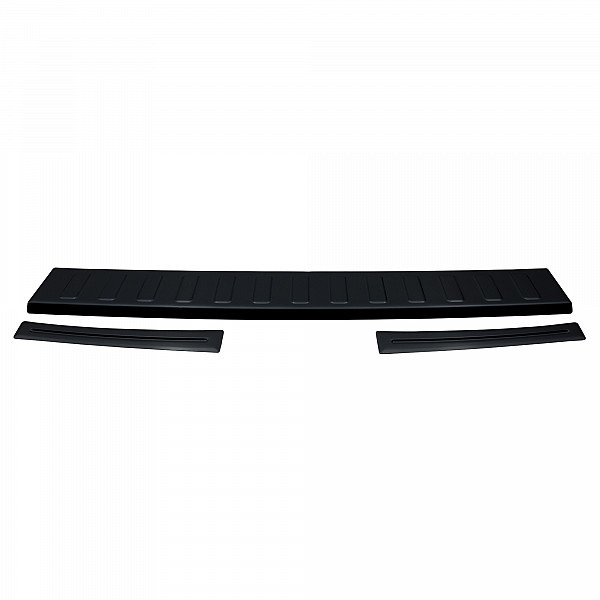 Stainless Steel Rear Bumper Protector Compatible With Kia Stonic 09.2017-> Rearguard, Tailored Fit Bumper Guard,  Loading Edge Protector- Colour Black Mirror Stainless Steel (Black Chrome)