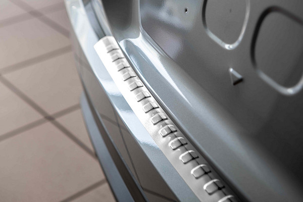 Stainless Steel Rear Bumper Protector Compatible With Mitsubishi Eclipse Cross 12.2017-> Rearguard, Tailored Fit Bumper Guard,  Loading Edge Protector- Colour Brushed Stainless Steel