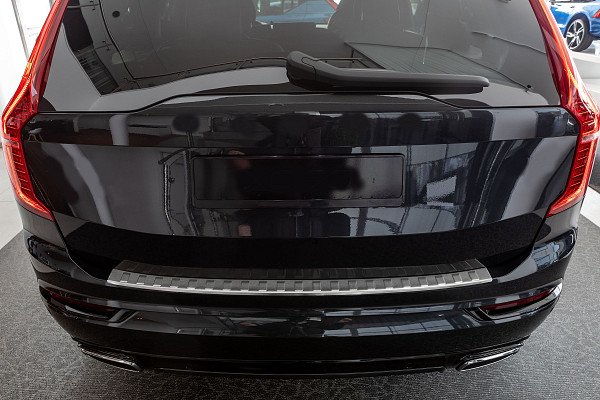 Stainless Steel Rear Bumper Protector Compatible With Volvo XC90 02.2015-> Rearguard, Tailored Fit Bumper Guard,  Loading Edge Protector- Colour Brushed Stainless Steel