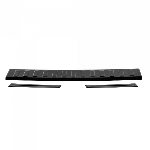 Stainless Steel Rear Bumper Protector Compatible With Kia Stonic 09.2017-> Rearguard, Tailored Fit Bumper Guard,  Loading Edge Protector- Colour Matte Black Powdercoated Stainless Steel