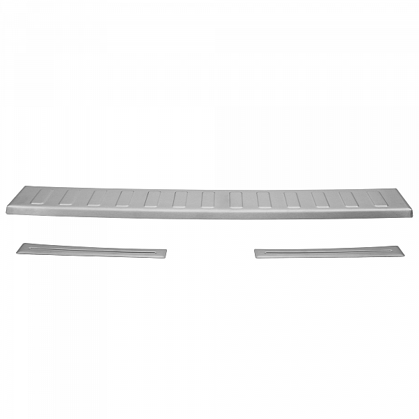 Stainless Steel Rear Bumper Protector Compatible With Kia Stonic 09.2017-> Rearguard, Tailored Fit Bumper Guard,  Loading Edge Protector- Colour Brushed Stainless Steel