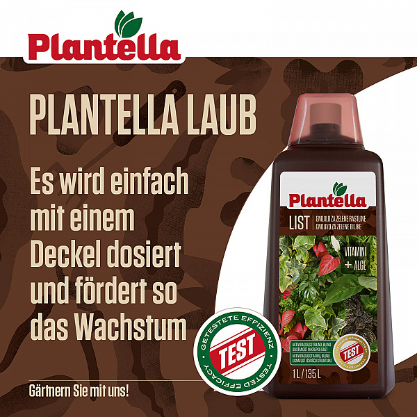 Green Plant Fertilizer PLANTELLA LAUB 1 Liter – Liquid Fertilizer for Strong Leaves, Vital Roots & Healthy Indoor Plants – Suitable for Indoor, Balcony & Garden Plants