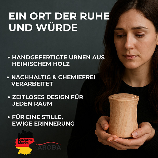 Handgefertigte Mini-Urne aus Buchenholz – Erinnerungsurne – 10 cm hoch – Gedenkurne – Kleine Urne für Tierasche, Teilasche oder Andenken – Natürlich, stilvoll & chemiefrei