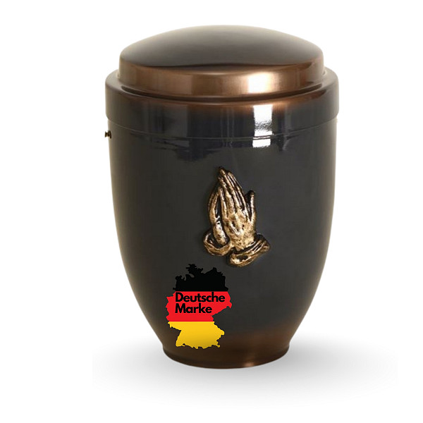 Handgefertigte Urne aus mattschwarzem Metall mit Rosen-Gravur – 4,5 L für Menschliche Asche – Gedenkurne mit Aschekapsel-Einsatz – Symbol für Liebe, Erinnerung & würdevollen Abschied