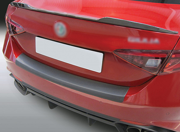 Zaštitna letva stražnjeg branika pogodno za Alfa Romeo Giulia Quadrifoglio 05.2016-> samo za Quadrifoglio precizno pristajanje s dubokim zaštitnim rubom, ABS plastika- posebna boja izgled brušeni aluminij