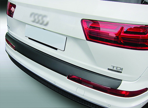 Rear Bumper Protector compatible with Audi Q7 & SQ7 (4M) 06.2015->  Rearguard, Tailored Fit Bumper Guard, ABS Plastic- Colour Matte Black