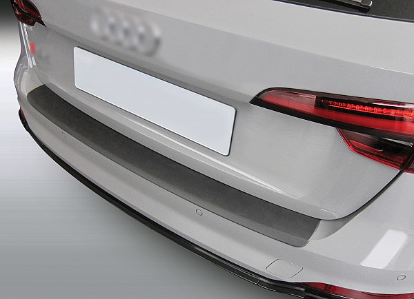 Rear Bumper Protector compatible with Audi RS4 Avant (B9) 01.2018->  Rearguard, Tailored Fit Bumper Guard, ABS Plastic- Colour Matte Black