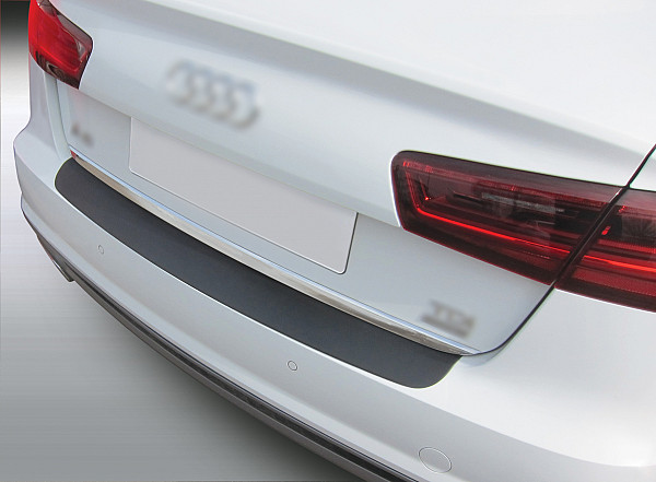 Rear Bumper Protector compatible with Audi A6 Limousine 02.2011-06.2016 with S Line Rearguard, Tailored Fit Bumper Guard, ABS Plastic- Colour Matte Black