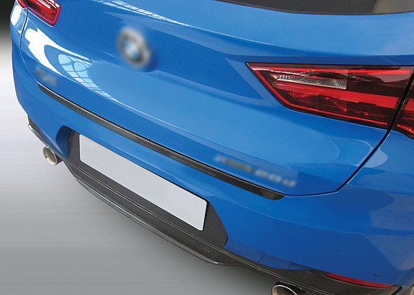 Ladekantenschutz passend für BMW X2 F39 ab BJ. 3.2018-10.2023  passgenau mit Abkantung ABS- Farbe schwarz