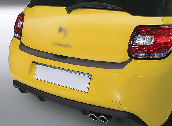 Rear Bumper Protector compatible with Citroen DS3 & DS3 Cabrio 03.2010-07.2014  Rearguard, Tailored Fit Bumper Guard, ABS Plastic- Colour Matte Black