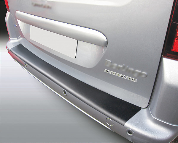 Rear Bumper Protector compatible with Citroen Berlingo 08.2008-06.2018 also for Multispace & First Rearguard, Tailored Fit Bumper Guard, ABS Plastic- Special Colour Gloss Black