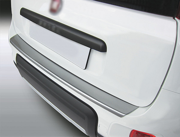 Rear Bumper Protector compatible with Fiat Panda 4x4 & Trekking 03.2012-> not for Cross Rearguard, Tailored Fit Bumper Guard, ABS Plastic- Special Colour Brushed Aluminum Look