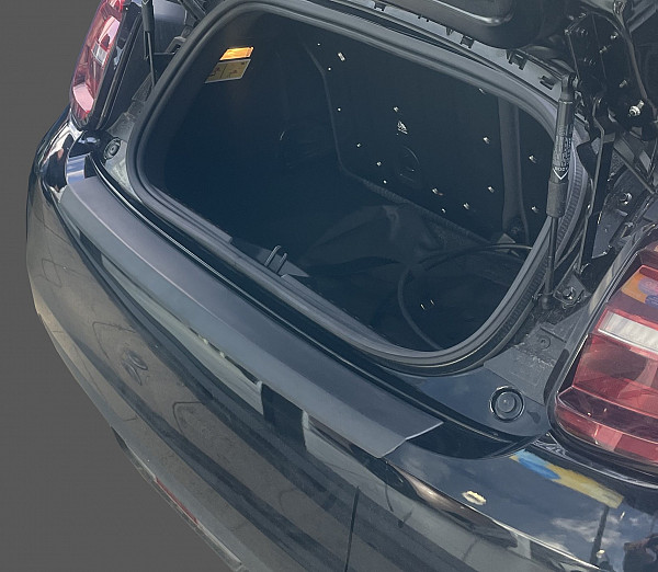 Rear Bumper Protector compatible with Fiat 500e 11.2020 electric Rearguard, Tailored Fit Bumper Guard, ABS Plastic- Special Colour Brushed Aluminum Look