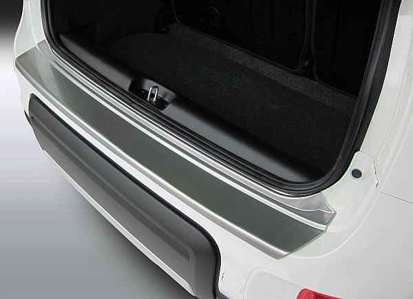 Rear Bumper Protector compatible with Fiat Panda 4x4 & Trekking 03.2012-> not for Cross Rearguard, Tailored Fit Bumper Guard, ABS Plastic- Special Colour Brushed Aluminum Look