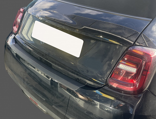 Rear Bumper Protector compatible with Fiat 500e 11.2020 electric Rearguard, Tailored Fit Bumper Guard, ABS Plastic- Colour Matte Black