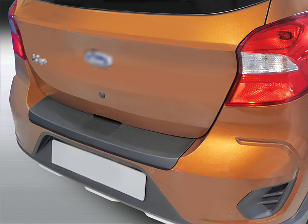 Zaščitna letvica zadnjega odbijača kompatibilna za Ford KA+ Active 03.2018-01.2020  zaščita nakladalnega roba z globokim zaščitnim robom, ABS plastika- barva črna mat