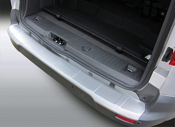 Rear Bumper Protector compatible with Ford Tourneo Connect, Transit Connect, Grand Tourneo Connect 12.2013-03.2022  Rearguard, Tailored Fit Bumper Guard, ABS Plastic- Special Colour Silver