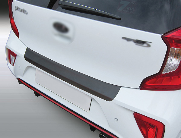 Ladekantenschutz passend für Kia Picanto ab BJ. 5.2017-5.2020  passgenau mit Abkantung ABS- Farbe schwarz