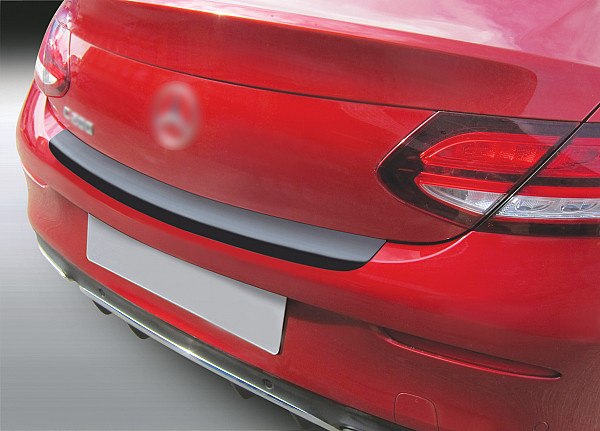 Ladekantenschutz passend für Mercedes Benz C Klasse Cabriolet A205 ab BJ. 6.2016-2.2021  passgenau mit Abkantung ABS- Farbe schwarz