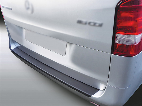 Rear Bumper Protector compatible with Mercedes Benz V Class, Viano, Vito W447 05.2019->  Rearguard, Tailored Fit Bumper Guard, ABS Plastic- Colour Matte Black