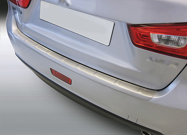 Ladekantenschutz passend für Mitsubishi ASX ab BJ. 11.2012-9.2017  passgenau mit Abkantung ABS- Sonderfarbe Aluminium Gebürstet Optik