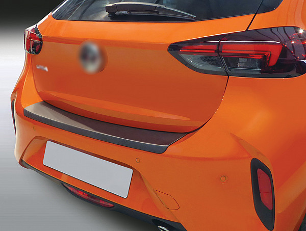 Rear Bumper Protector compatible with Opel Corsa F 11.2019-> GS Line, Ultimate, Premium Rearguard, Tailored Fit Bumper Guard, ABS Plastic- Colour Matte Black