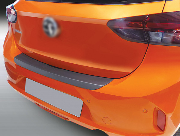 Zaščitna letvica zadnjega odbijača kompatibilna za Opel Corsa F & e (electric) 11.2019-> Standard, Edition, Elegance, Turbo, Design zaščita nakladalnega roba z globokim zaščitnim robom, ABS plastika- barva črna mat