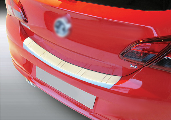 Zaščitna letvica zadnjega odbijača kompatibilna za Opel Corsa E 12.2014-05.2019 rebrasti dizajn zaščita nakladalnega roba z globokim zaščitnim robom, ABS plastika- barva črna mat