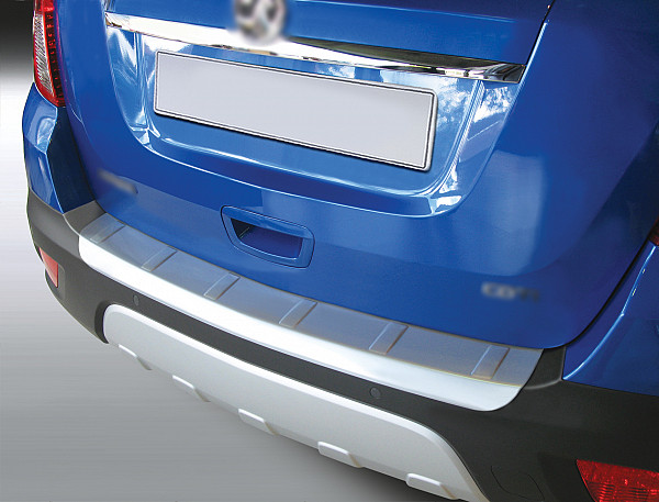 Ladekantenschutz passend für Opel Mokka ab BJ. 11.2012-9.2016  passgenau mit Abkantung ABS- Sonderfarbe Silber