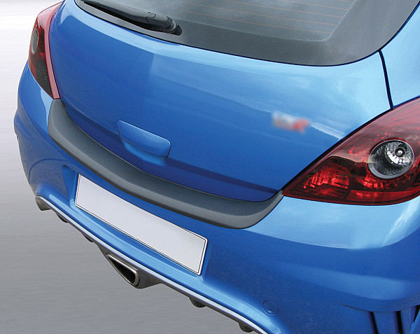 Rear Bumper Protector compatible with Opel Corsa D OPC 06.2006-11.2014 3 doors, only for OPC Rearguard, Tailored Fit Bumper Guard, ABS Plastic- Colour Matte Black