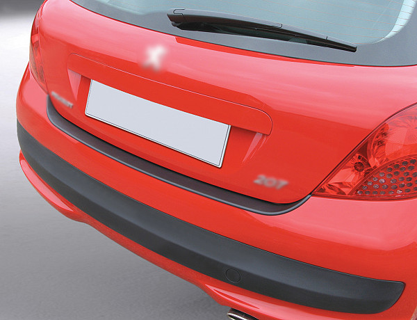 Zaštitna letva stražnjeg branika pogodno za Peugeot 207 03.2006-05.2012  precizno pristajanje s dubokim zaštitnim rubom, ABS plastika- boja crna mat