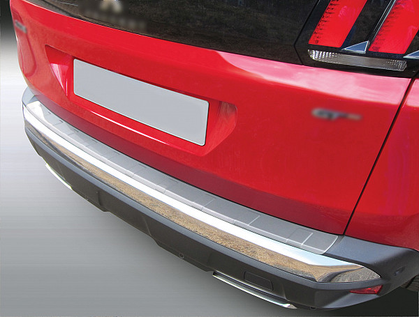 Ladekantenschutz passend für Peugeot 3008 ab BJ. 10.2016-11.2023  passgenau mit Abkantung ABS- Sonderfarbe Silber