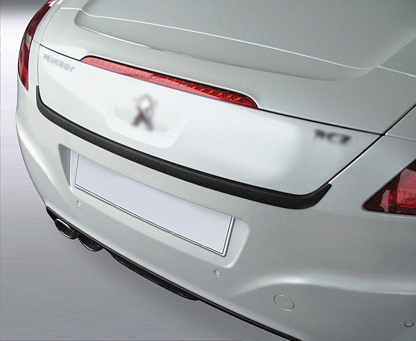 Zaštitna letva stražnjeg branika pogodno za Peugeot RCZ 02.2010-12.2015  precizno pristajanje s dubokim zaštitnim rubom, ABS plastika- posebna boja izgled karbonskih vlakana