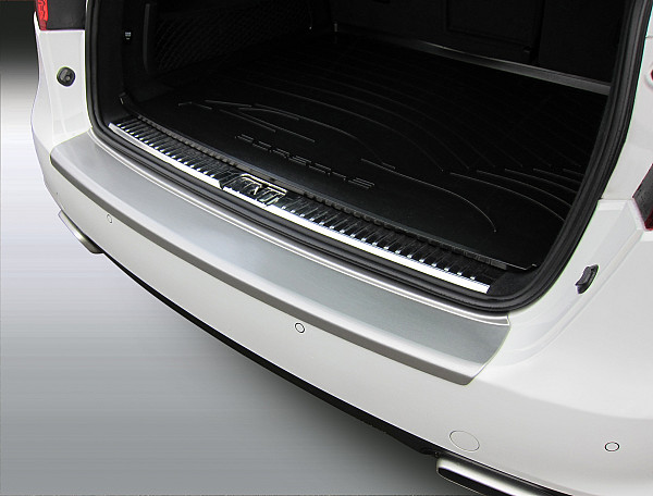 Rear Bumper Protector compatible with Porsche Cayenne 05.2010-10.2014  Rearguard, Tailored Fit Bumper Guard, ABS Plastic- Special Colour Brushed Aluminum Look