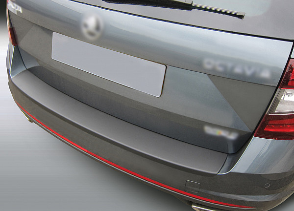 Zaštitna letva stražnjeg branika pogodno za Skoda Octavia III RS Combi Karavan 03.2017-10.2019 samo za RS Kombi precizno pristajanje s dubokim zaštitnim rubom, ABS plastika- boja crna mat