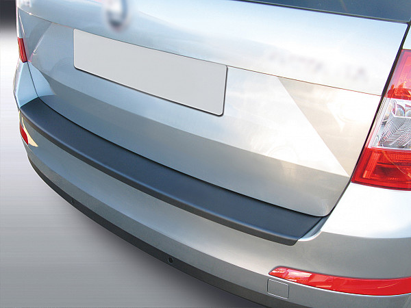 Rear Bumper Protector compatible with Skoda Octavia III Combi Estate 06.2013-01.2017 not for VRS Rearguard, Tailored Fit Bumper Guard, ABS Plastic- Colour Matte Black