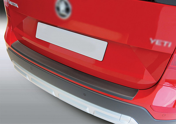 Ladekantenschutz passend für Skoda Yeti Standard & Outdoor ab BJ. 10.2013-12.2017 nicht für City, Monte Carlo, Greenline 2 passgenau mit Abkantung ABS- Sonderfarbe Piano Schwarz