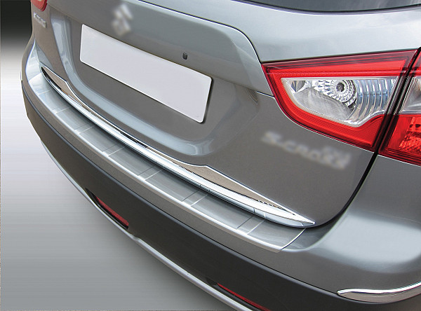 Zaštitna letva stražnjeg branika pogodno za Suzuki SX4 S Cross 10.2013-12.2021  precizno pristajanje s dubokim zaštitnim rubom, ABS plastika- posebna boja izgled brušeni aluminij
