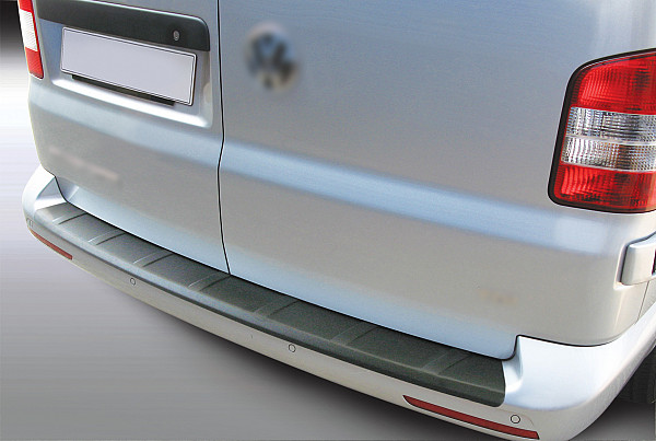 Ladekantenschutz passend für Volkswagen T5 ab BJ. 6.2012-8.2015 Transporter Multivan Caravelle geriffelte Ausführung passgenau mit Abkantung ABS- Farbe schwarz