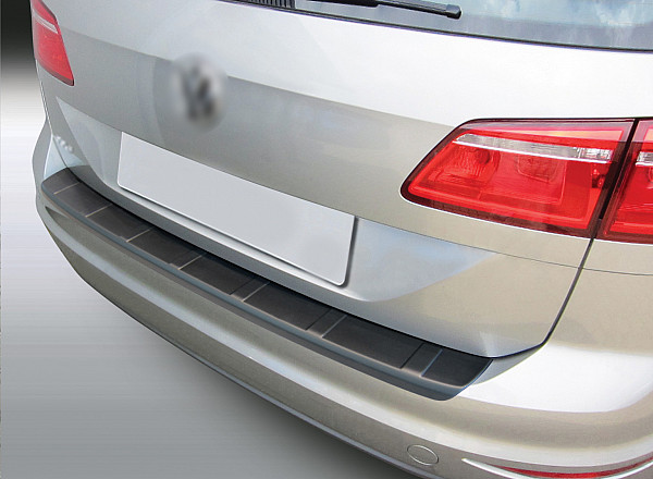 Zaščitna letvica zadnjega odbijača kompatibilna za Volkswagen Golf VII Sportsvan 03.2014-07.2020 7, rebrasti dizajn zaščita nakladalnega roba z globokim zaščitnim robom, ABS plastika- barva črna mat
