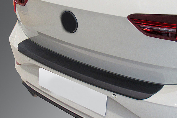Zaščitna letvica zadnjega odbijača kompatibilna za Volkswagen Polo 04.2021-> tudi za GTI zaščita nakladalnega roba z globokim zaščitnim robom, ABS plastika- posebna barva videz brušen aluminij
