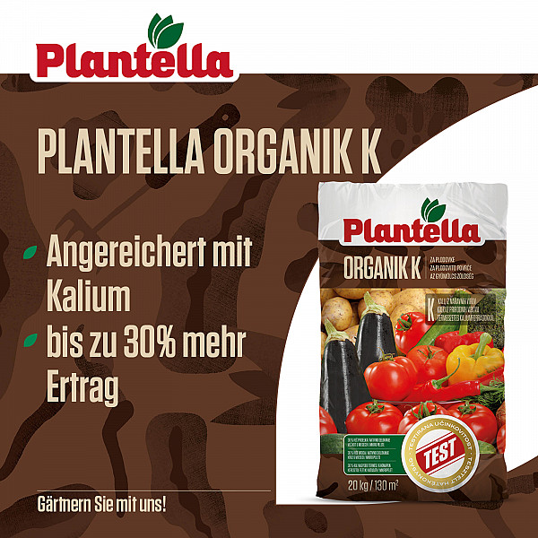 Organic Fertilizer for Vegetables & Fruits – PLANTELLA Organik K 20kg – Pellet Form with Potassium – 100% Organic with Long-Lasting Effect – Increases Yield by 30%