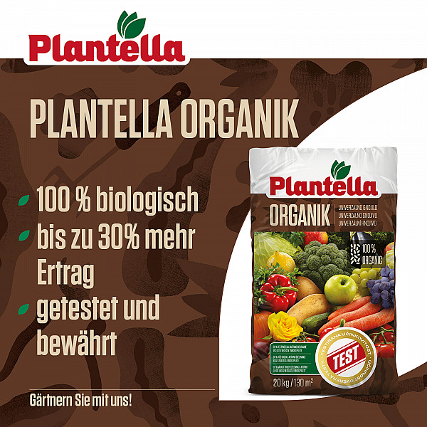Organic Fertilizer PLANTELLA 20kg – Organic Pellets with Added Potassium for 30% Higher Yield – 100% Natural