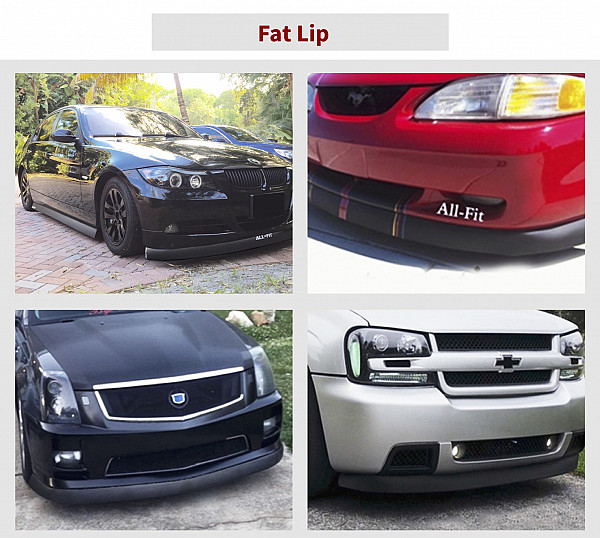Original ALL-FIT LIP KIT FAT SCHWARZ Universal Spoiler Lippe Frontspoiler Spoilerlippe Gummilippe Frontspoileraufsatz Spoileraufsatz Seitenschweller 3M - Größe Large